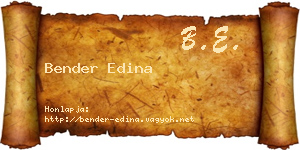 Bender Edina névjegykártya